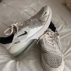 Nike White and Black Athletic Shoes with Breathable Mesh
